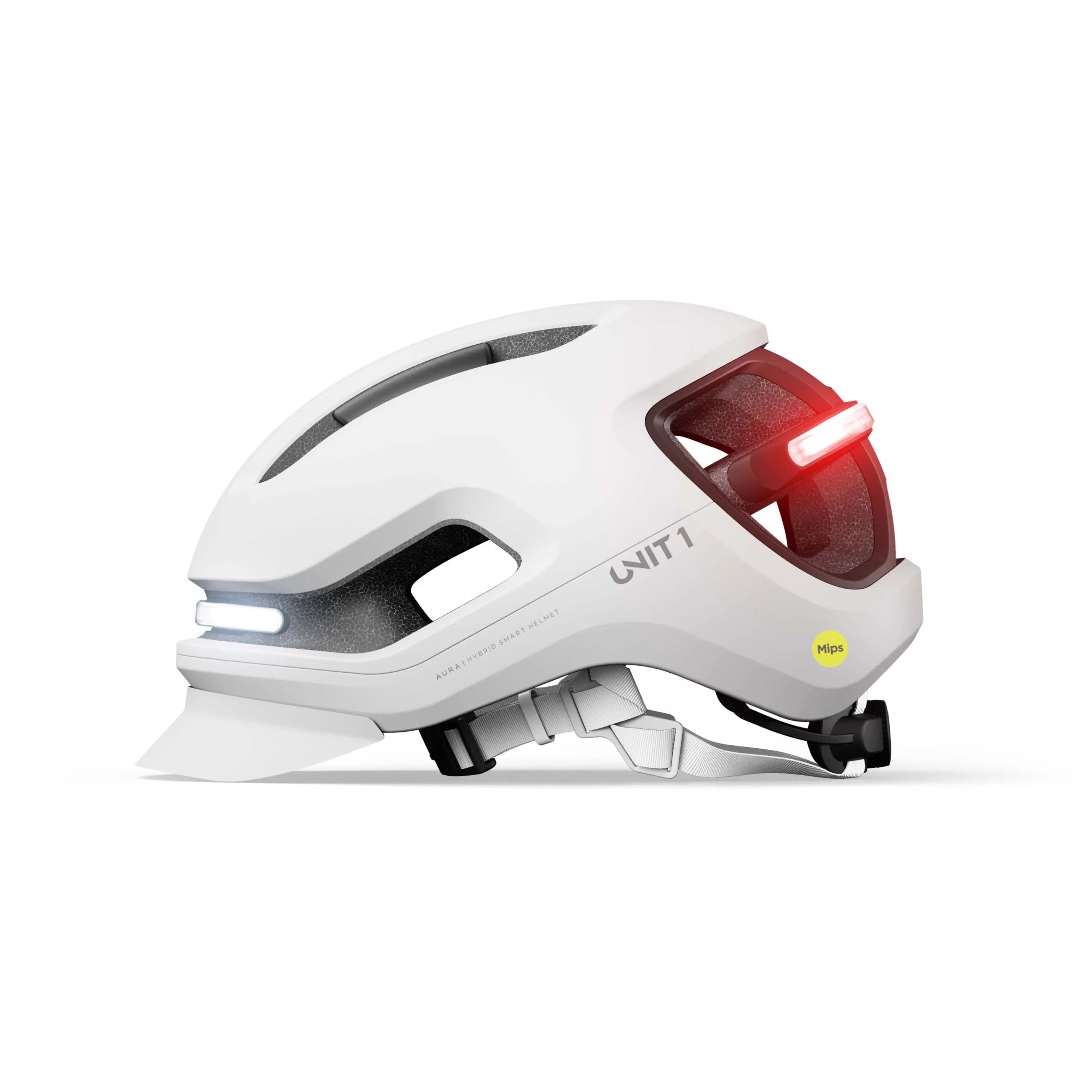 UNIT 1 AURA smart cycling helmet in Chalk off-white