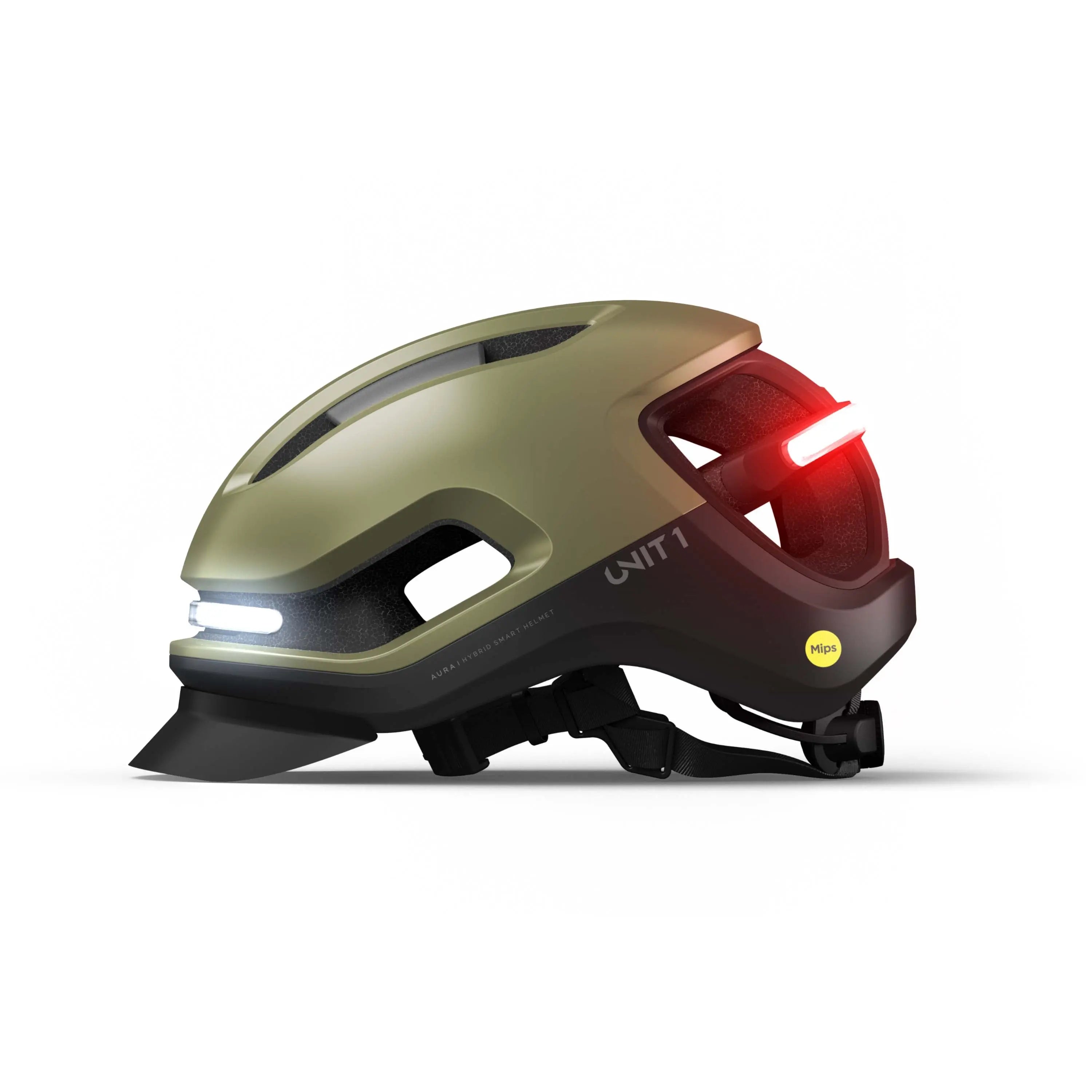 UNIT 1 AURA smart cycling helmet in Ranger olive green