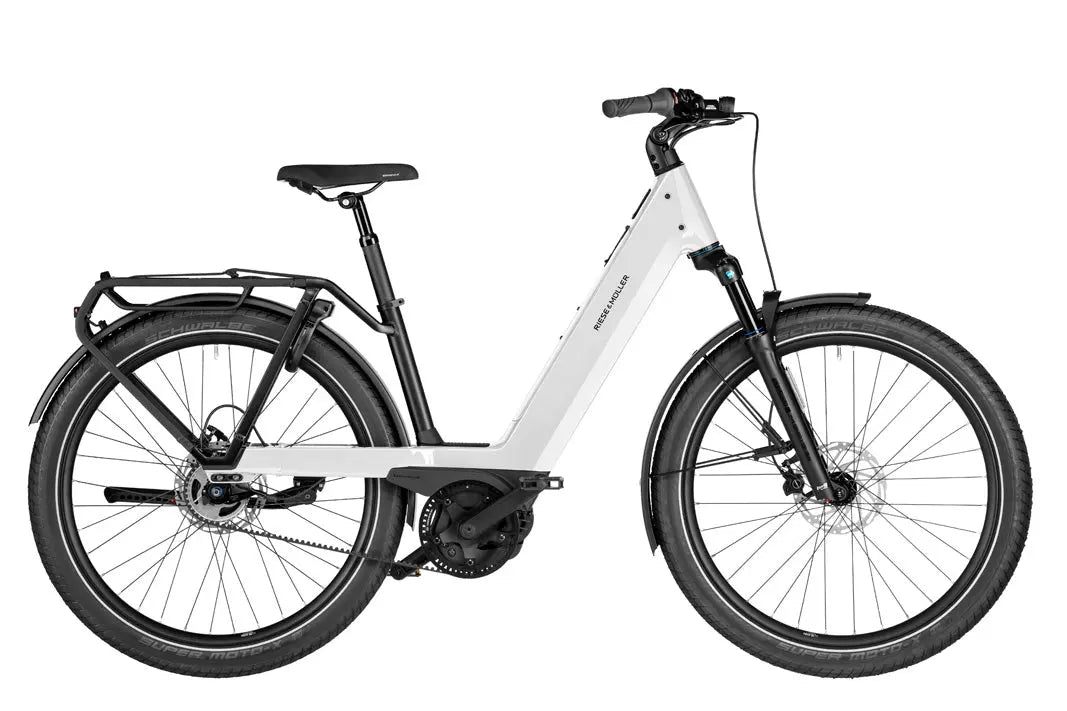 Riese & Müller Nevo5 silent CORE electric bike in pure white
