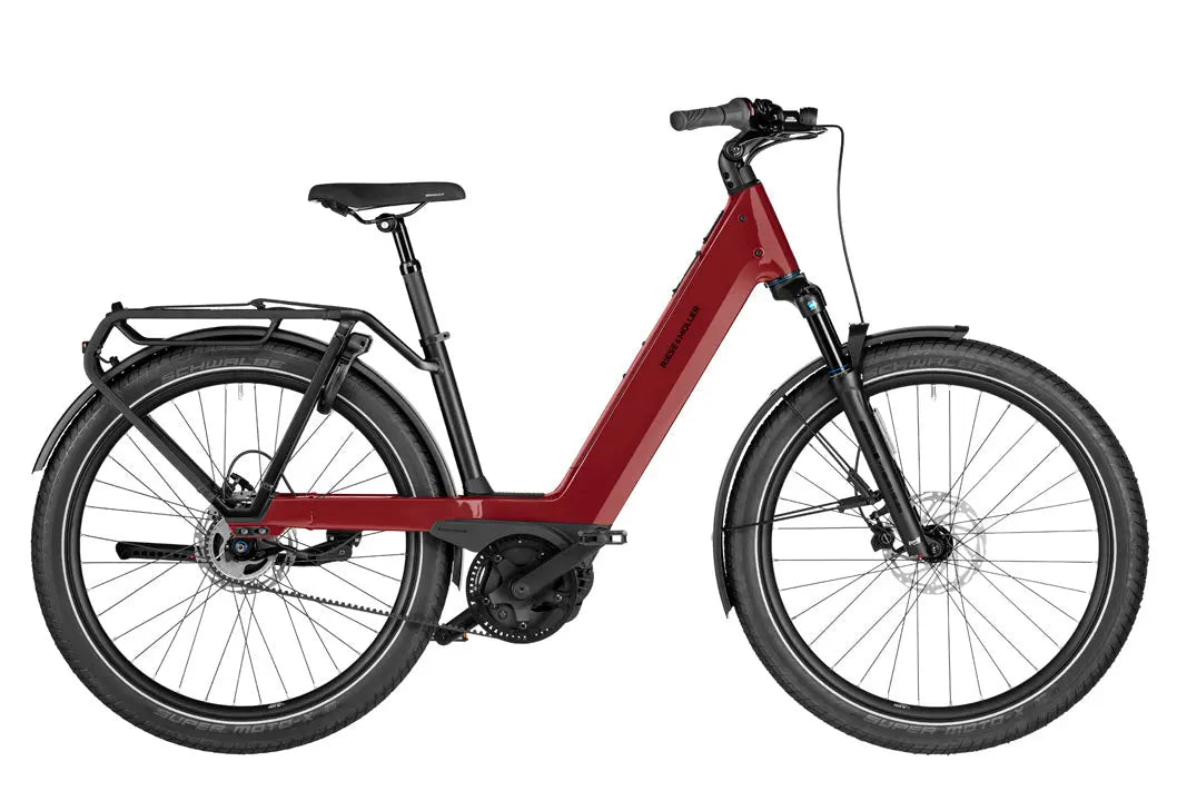 Riese & Müller Nevo5 silent CORE electric bike in ruby red