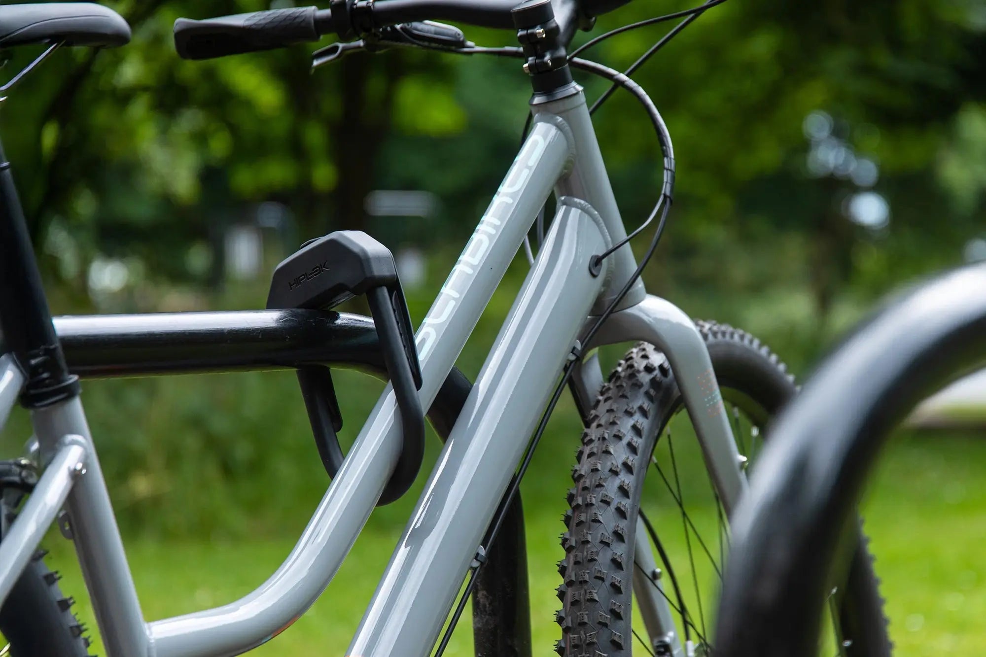 Hiplok DX wearable D-lock locking a bike