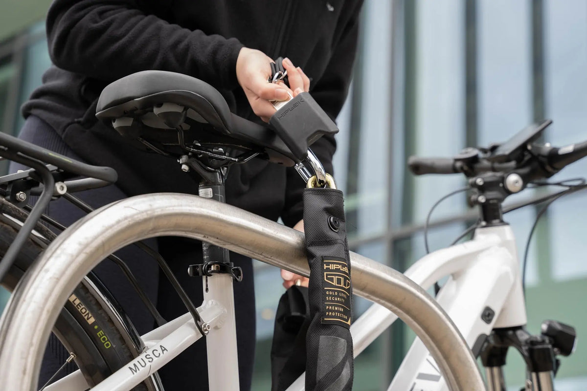 Hiplok locking an e-bike