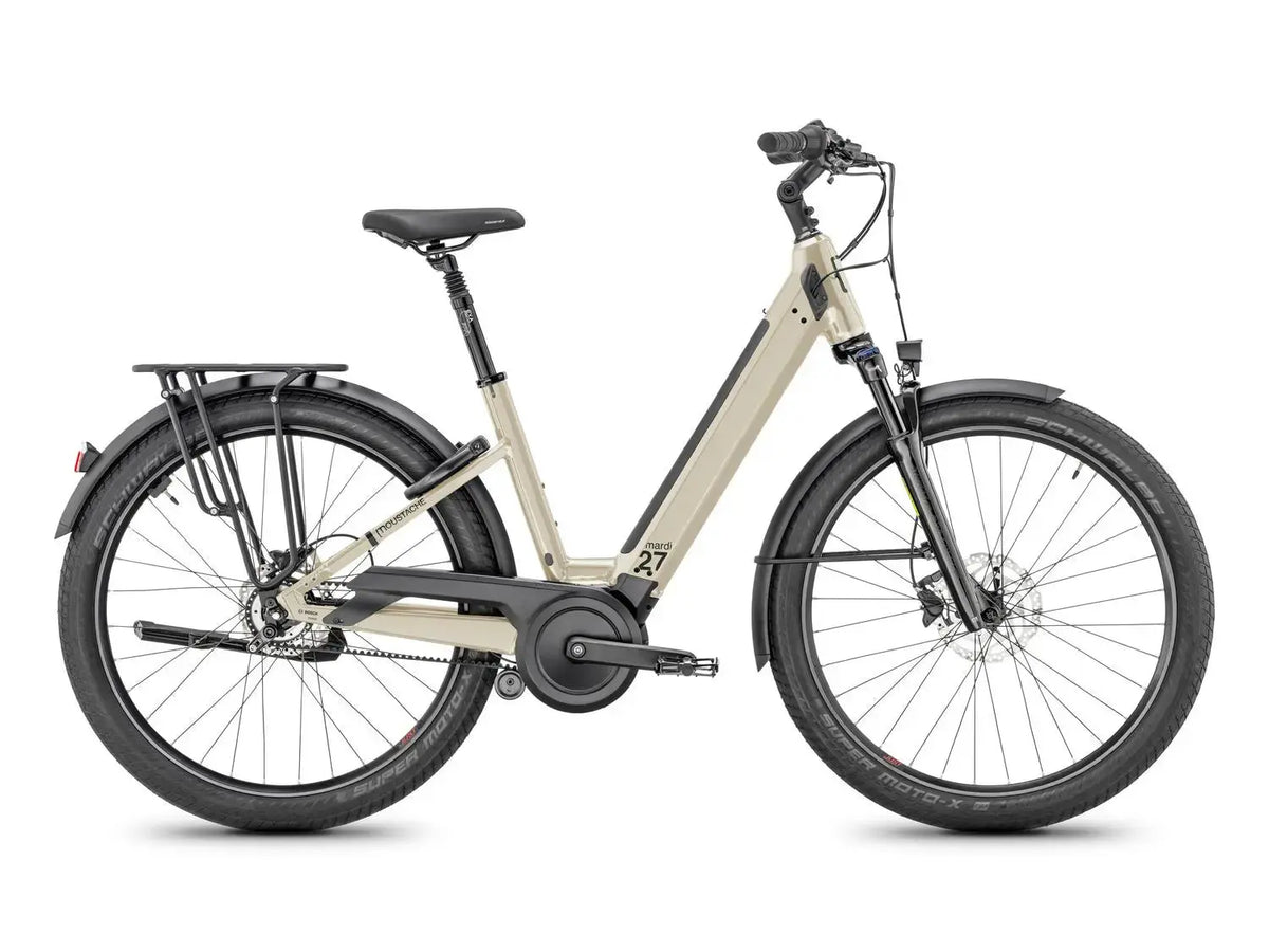 Moustache Mardi 27.4 electric city bike in Stone Grey