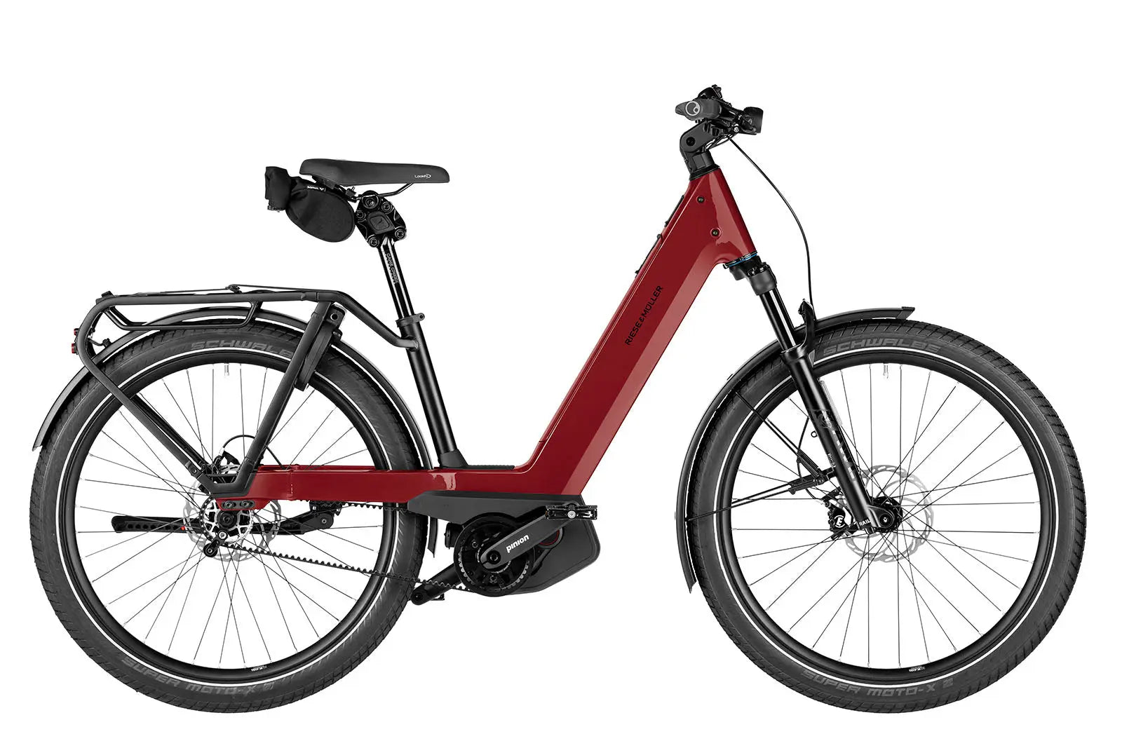 Riese & Müller Nevo5 pinion electric bike in ruby red