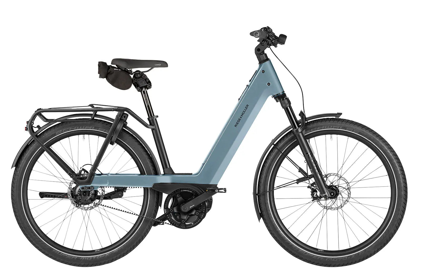 Riese & Müller Nevo5 rohloff electric bike in ice blue