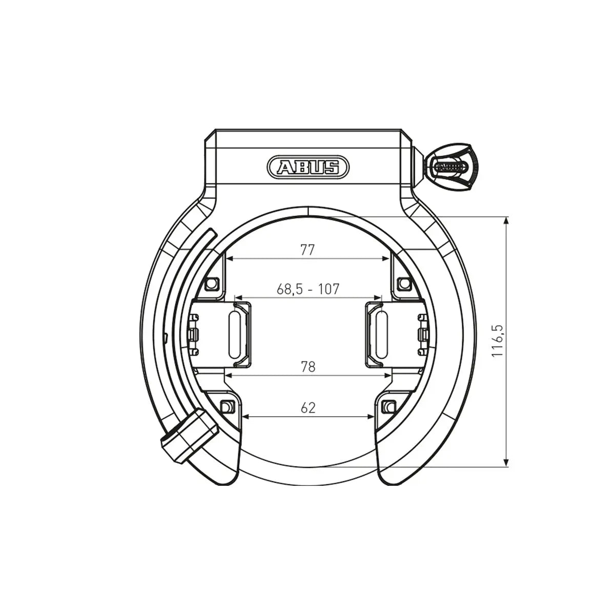 ABUS Granit XPlus 6950M Frame Lock — Black