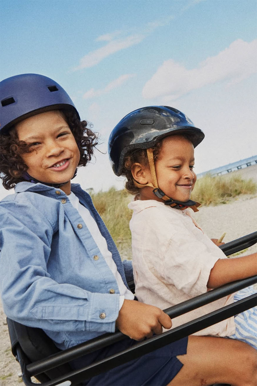 Gazelle Cabby longtail family bike for 2 kids in Blue