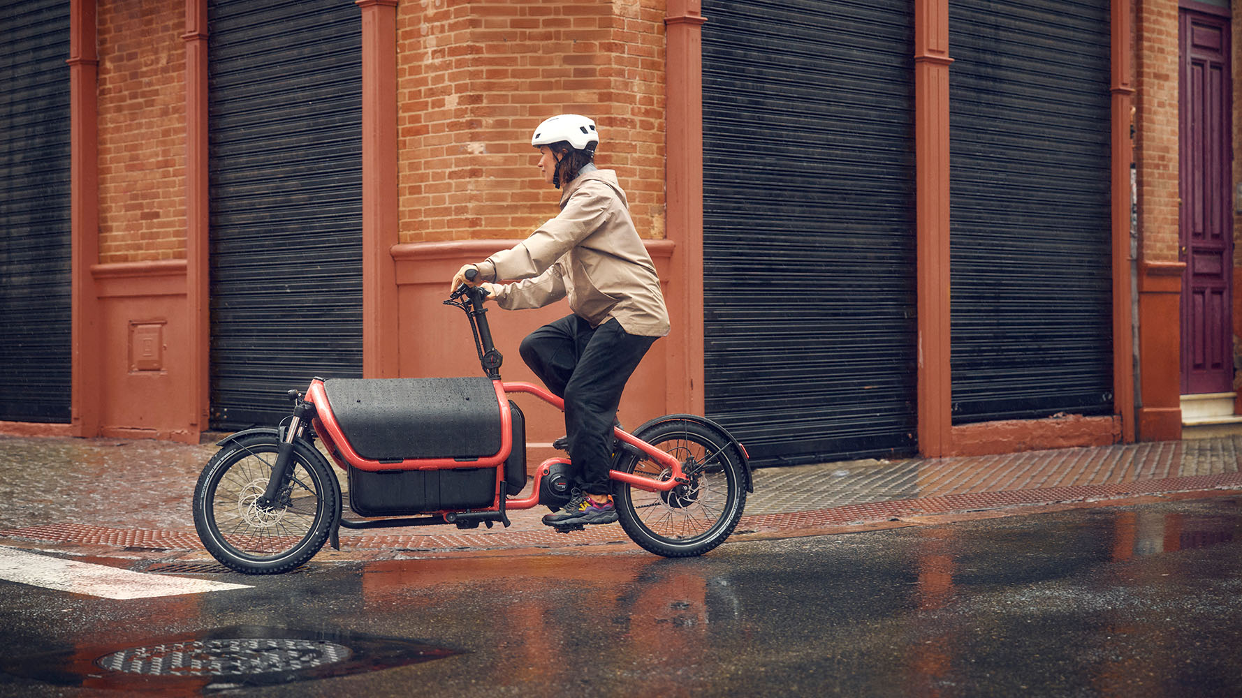 Riese & Müller Carrie2 Vario box family bike in Coral