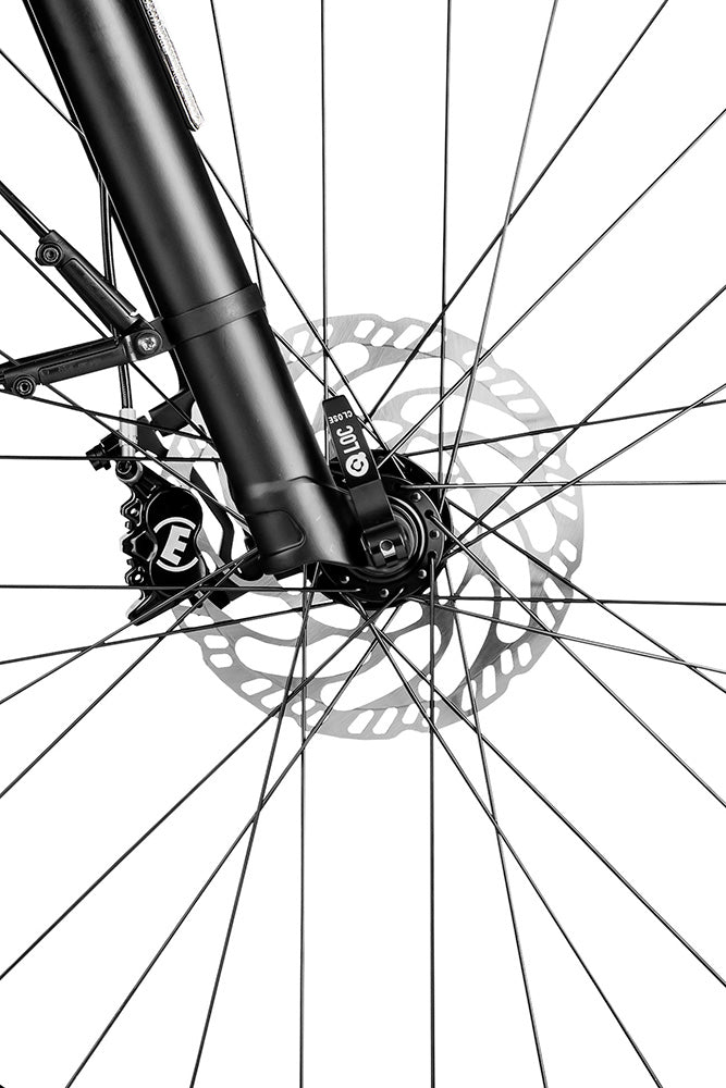 Front disc brake and suspension fork on the Charger4 GT vario