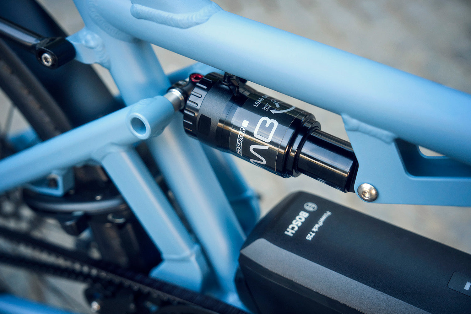 Riese & Müller Load5 75 Vario detail in Arctic Blue