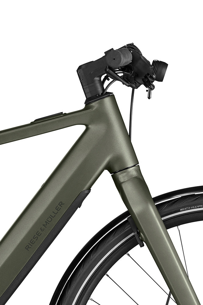 Front end of the UBN Five in selva — handlebar and stem