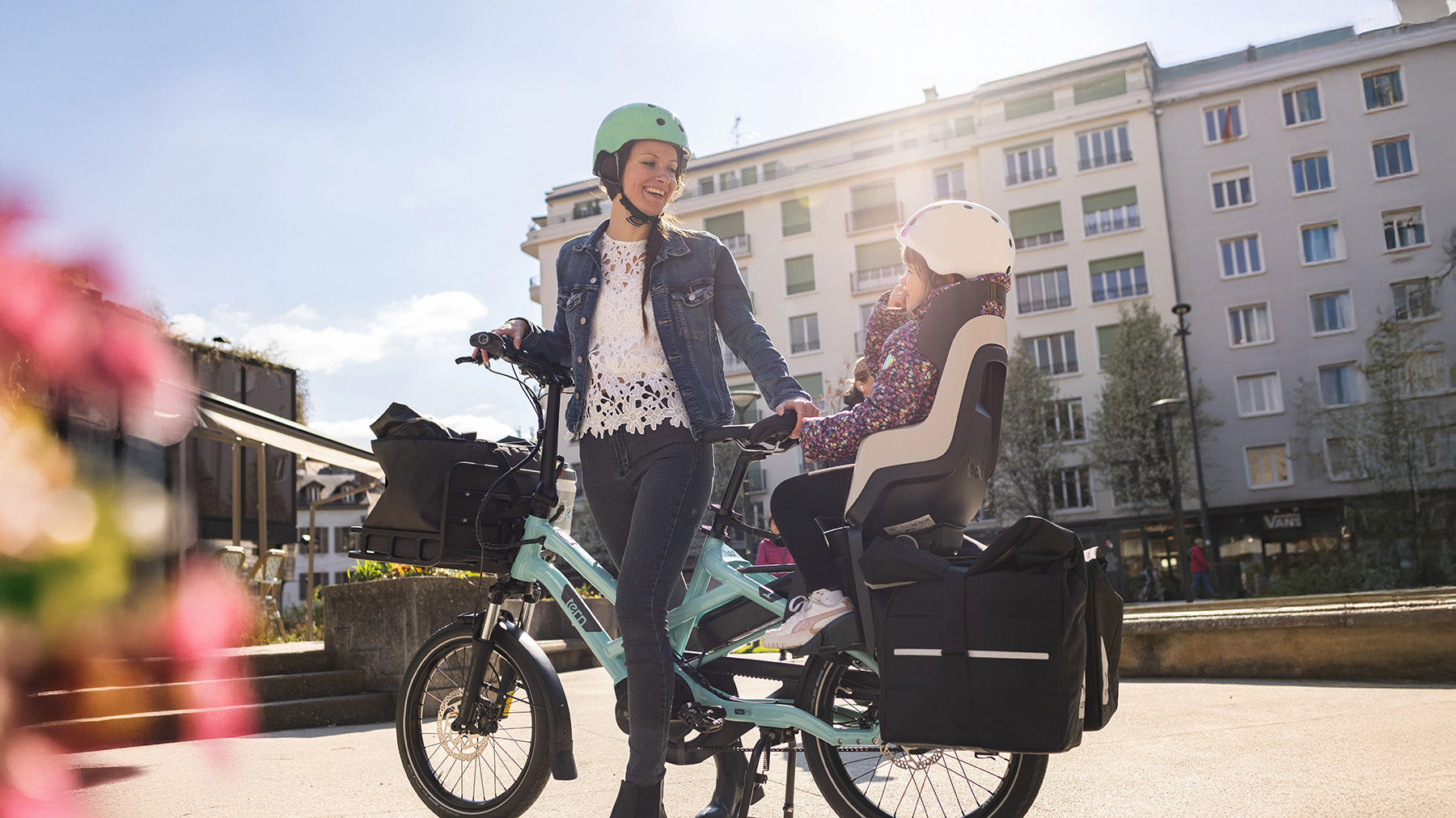 Tern HSD P5i electric family bike for 1 child in Sea Breeze Blue