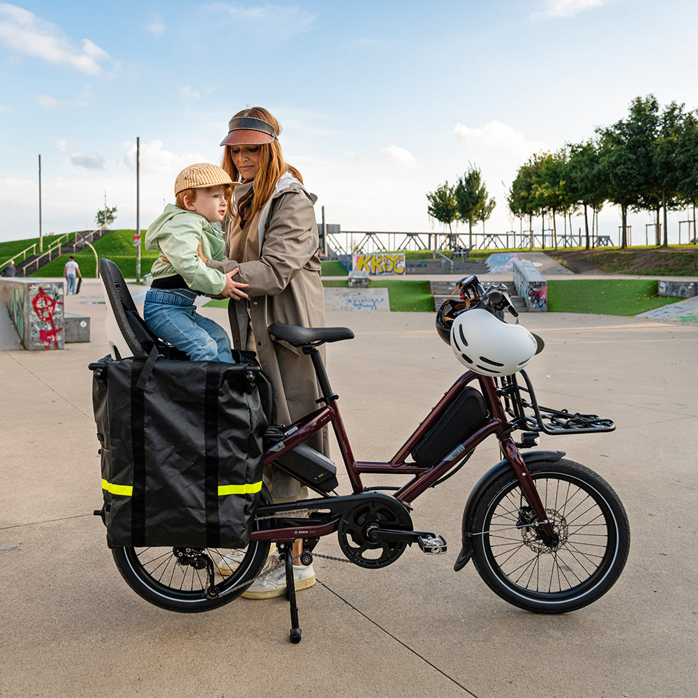 Tern Quick Haul electric longtail family bike carrying accessories